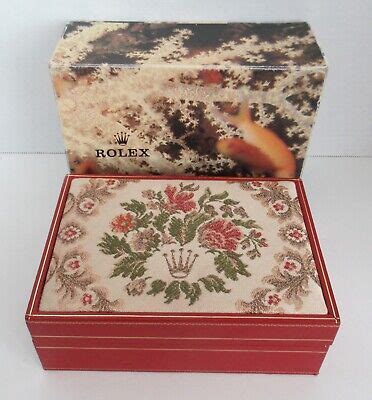 Vintage Rolex 60.01.2 Red Leather & Tapestry Box, w/ Insert and 